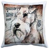 Leonardo's Dogs Schnauzer Looking Left Dog Pillow