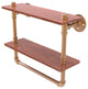 Pipeline Double Ironwood Shelf with Towel Bar, Brushed Bronze, 16"