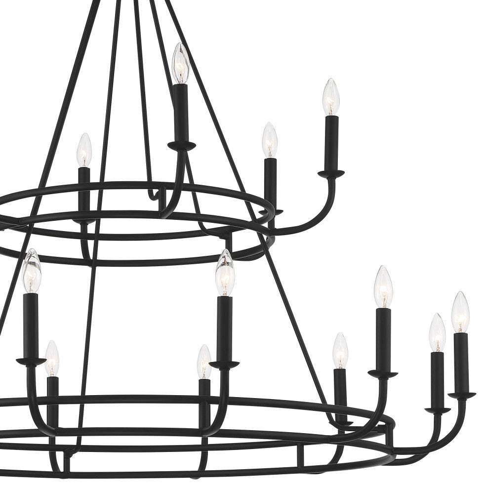 Bailey 18-Light Matte Black Chandelier