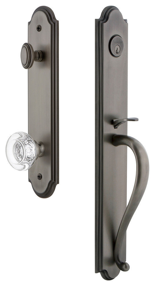 Arc 1-Piece Dummy Handleset, S Grip and Bordeaux Knob, Antique Pewter, 848418