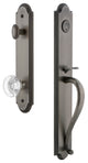 Arc 1-Piece Dummy Handleset, S Grip and Bordeaux Knob, Antique Pewter, 848418
