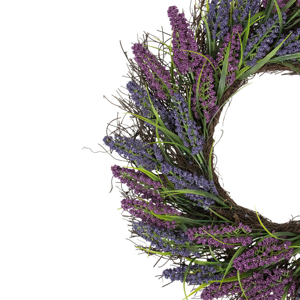 Lavender Spiral Vine Wreath  22-Inch  Unlit