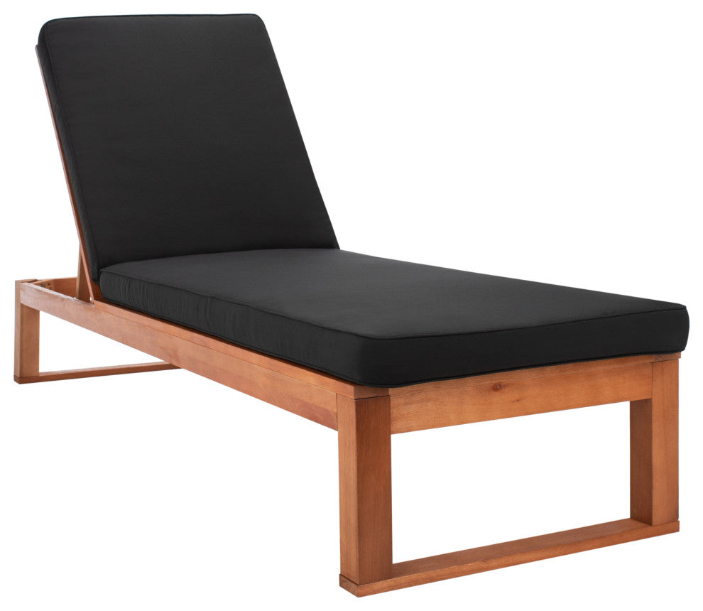 Safavieh Solano Sunlounger, Natural Wood/Black