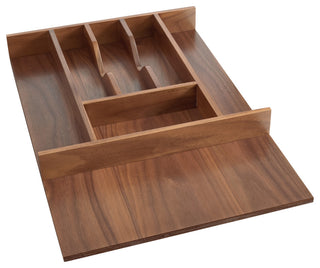 Walnut Trim To Fit Shallow Cutlery Drawer Insert Organizer, 14.63"