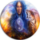 Female Goddess Lada, Portrait Large Disc Metal Wall Art, 11"