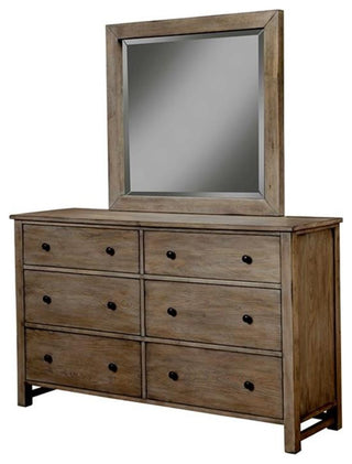 Home Square 3-Piece Set with 2 Nightstands & 6 Drawer Dresser in Natural Gray