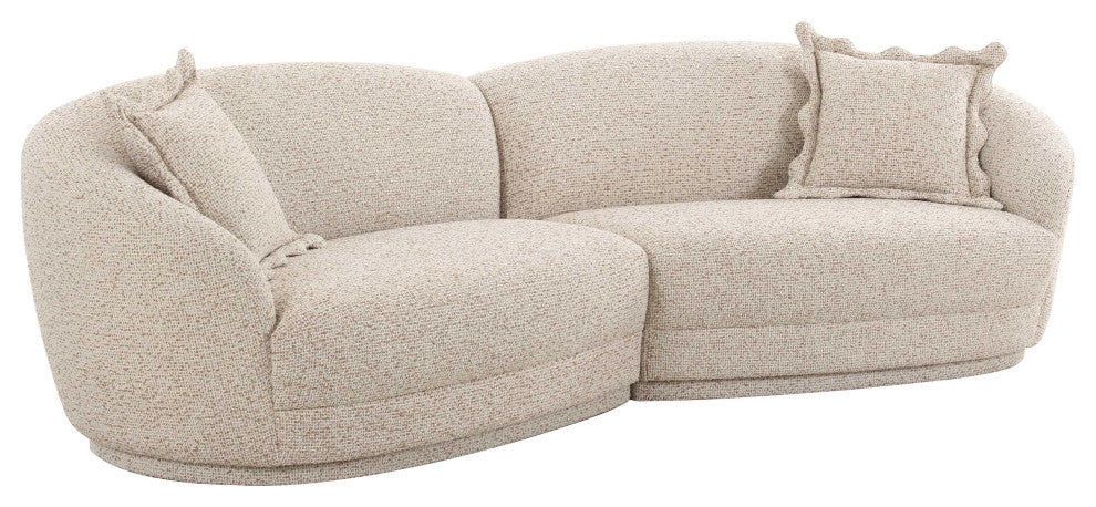 Marion Two-Tone Textured Boucle  Sectional, 4 Person