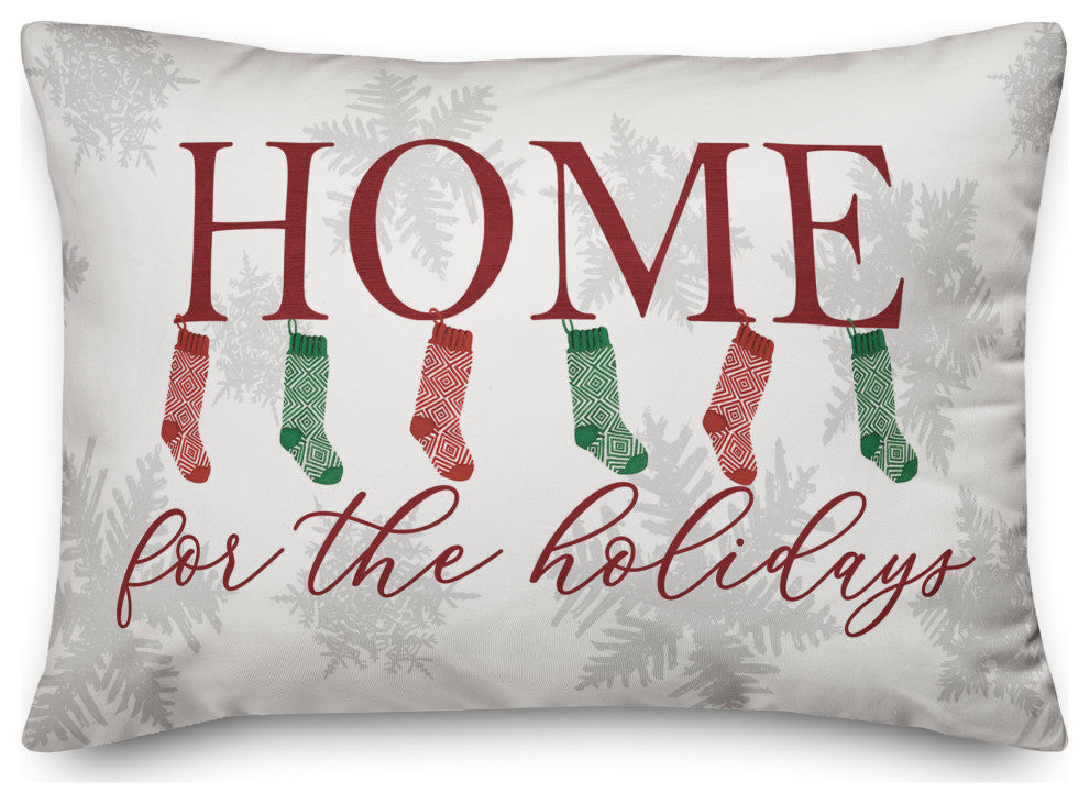 Home For Holidays Stockings 7 20x14 Spun Poly Pillow