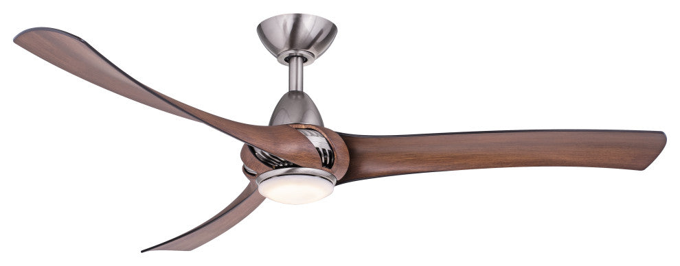 Droid LED Nickel Walnut Ceiling Fan