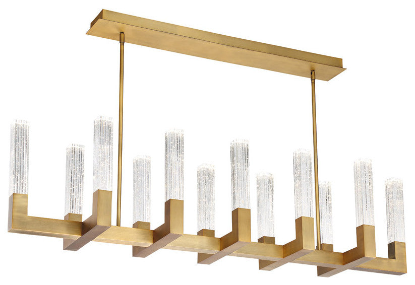 Cinema 54" LED Pendant 3500K, Aged Brass
