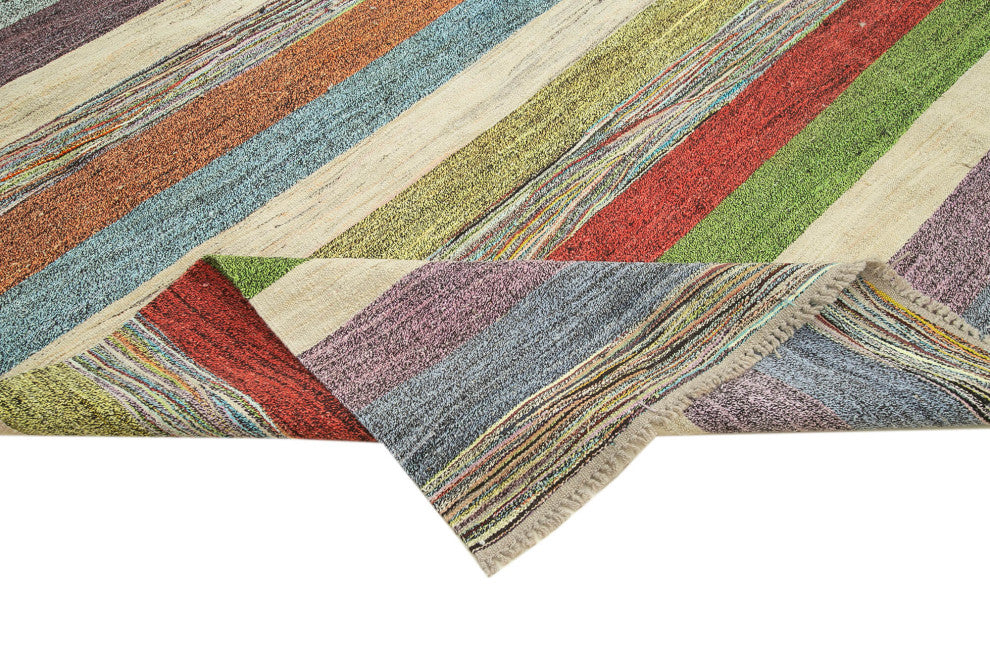 Rug N Carpet - Hand-knotted Turkish 8' 10'' x 12' 4'' Unique Wool Kilim Rug