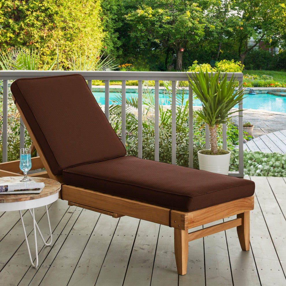 Mozaic Home Canvas Bay Brown Outdoor/Indoor Chaise Lounge Cushion 78x21x3"