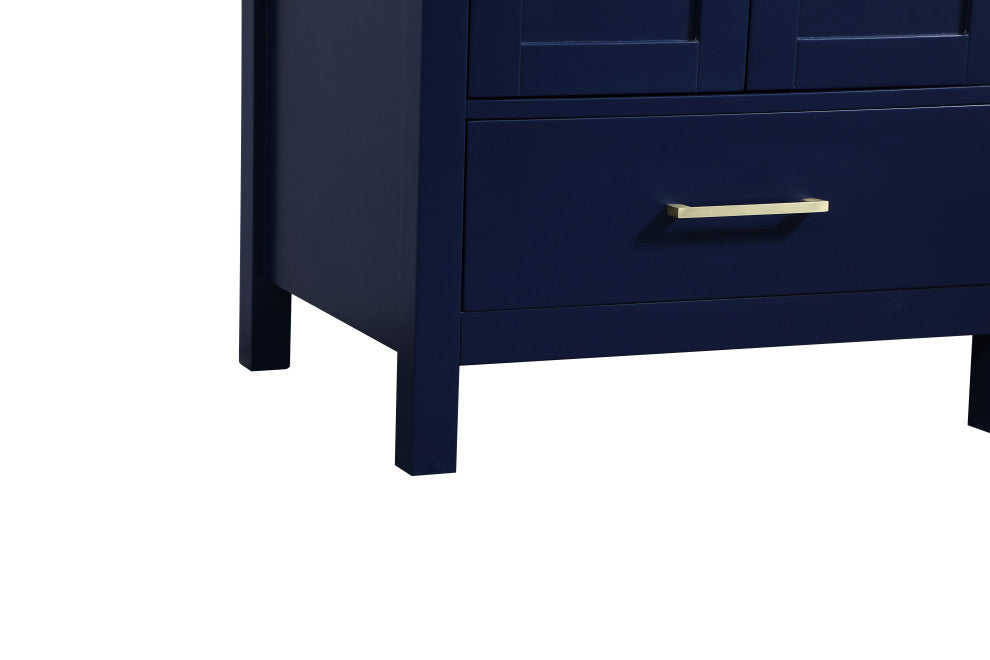 Isabel Single Bathroom Vanity, Blue, 24", Without Backsplash