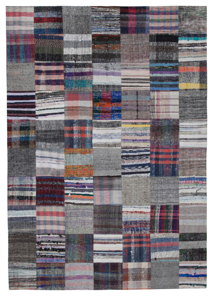 Rug N Carpet - Handmade Turkish 6' 11'' x 10' 0'' Unique Patchwork Kilim Rug