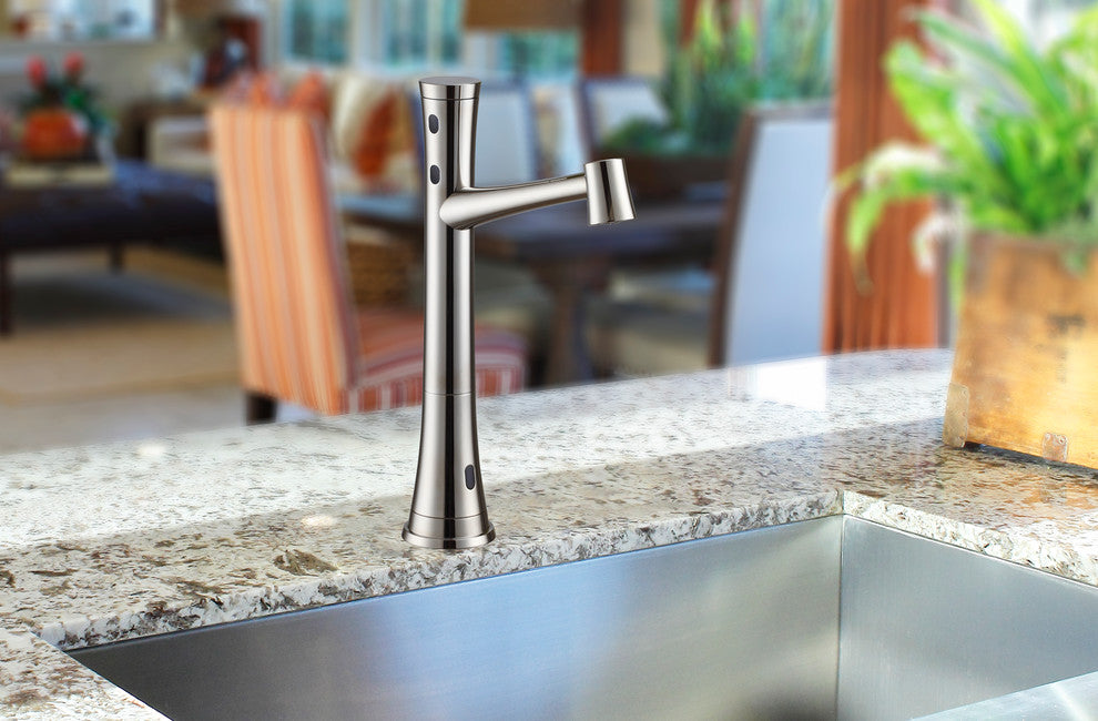 Cinaton iSense Completely Touch Free Swivel Faucet, Brushed Nickel-Pvd