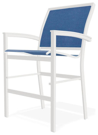 Bazza Sling Balcony Height Stackable Outdoor Stool, Cobalt/Snow