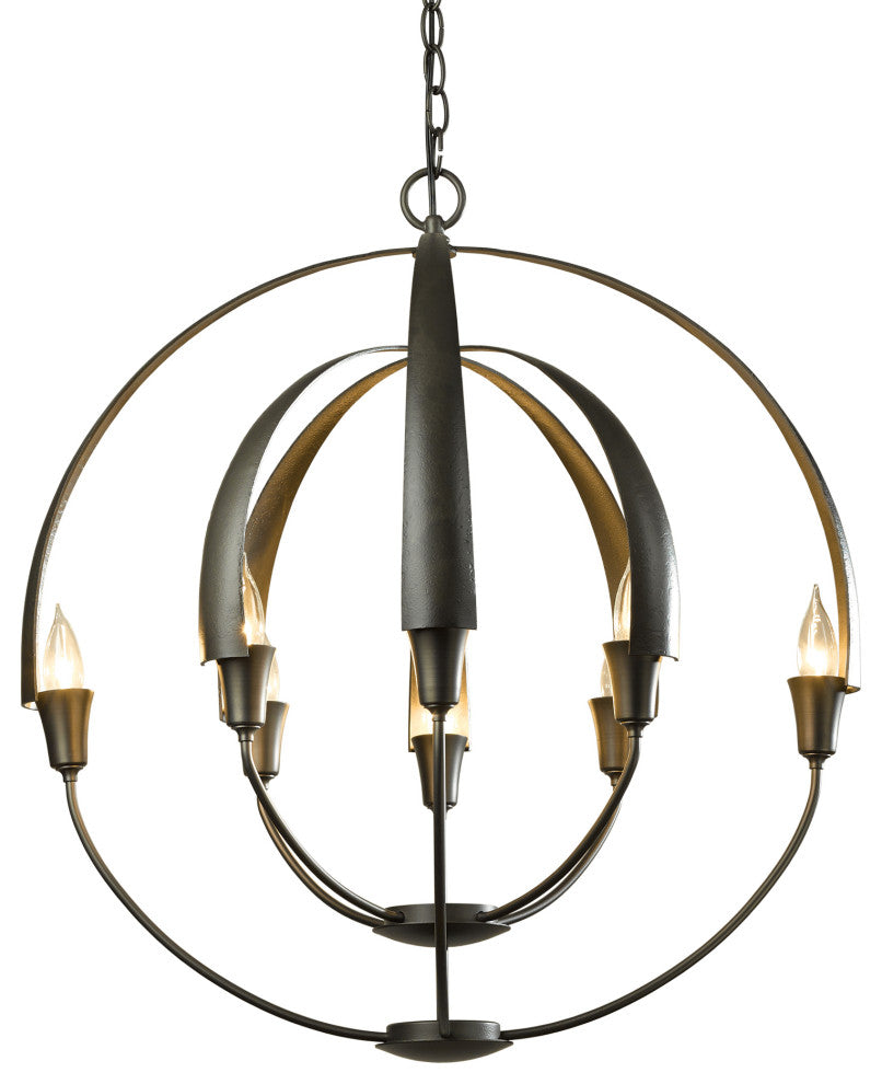 Double Cirque Chandelier, Dark Smoke Finish