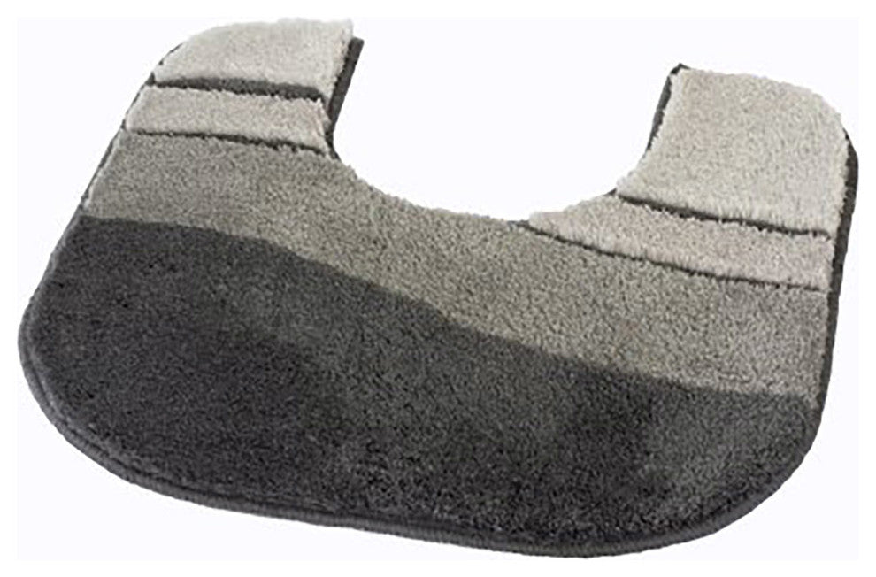 Anthracite Gray Unique Oval Non Slip Washable Bathroom Rug, Siesta, Pedestal