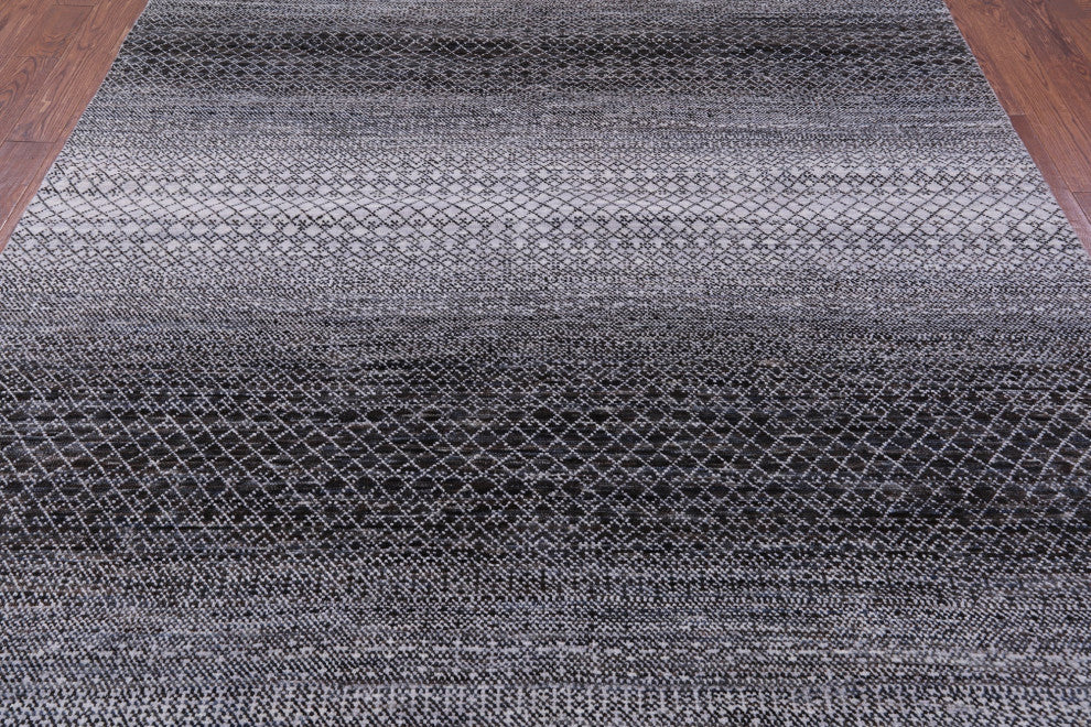 8' 1" X 10' 0" Savannah Grass Hand Knotted Wool Rug - Q13209