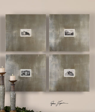 Historical Buildings Framed Art, 4-Piece Set