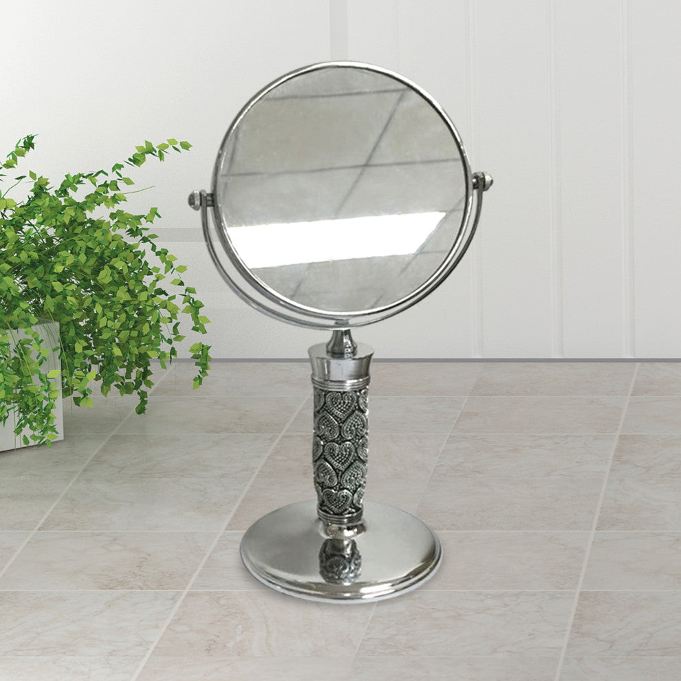 nu steel Beaded Heart Mirror