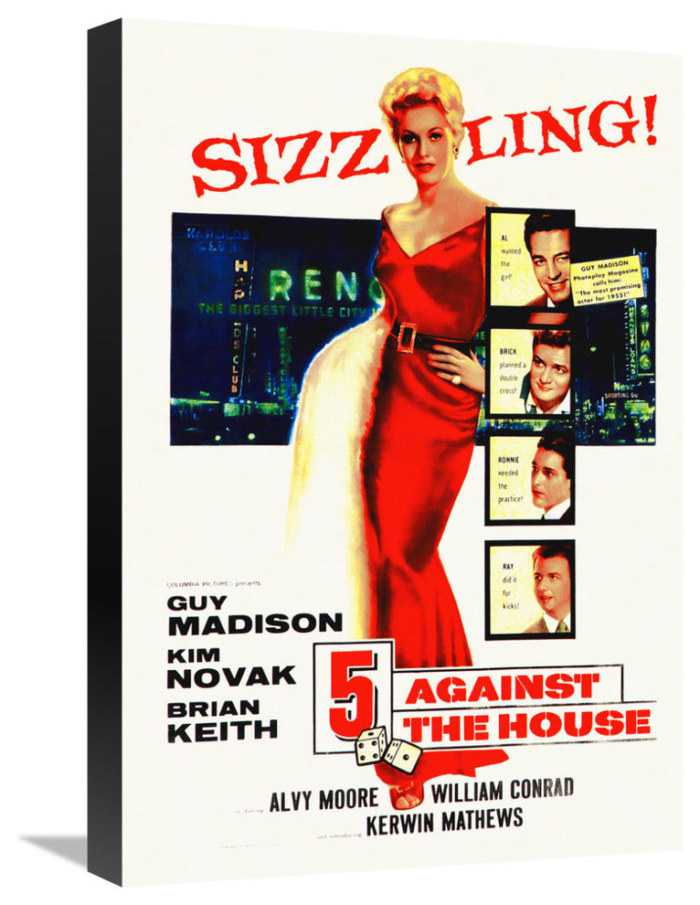 "5 Against the House" Stretched Canvas Giclee by Hollywood Photo Archive, 15x22"