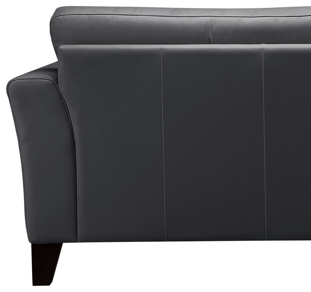 Savannah Leather Loveseat, Blue