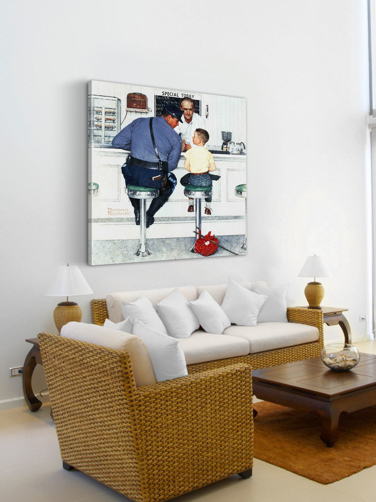 "Runaway" Painting Print on Canvas by Norman Rockwell