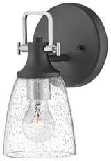 Hinkley Easton 6" Single Light Bath Vanity Fixture, Black + Chrome