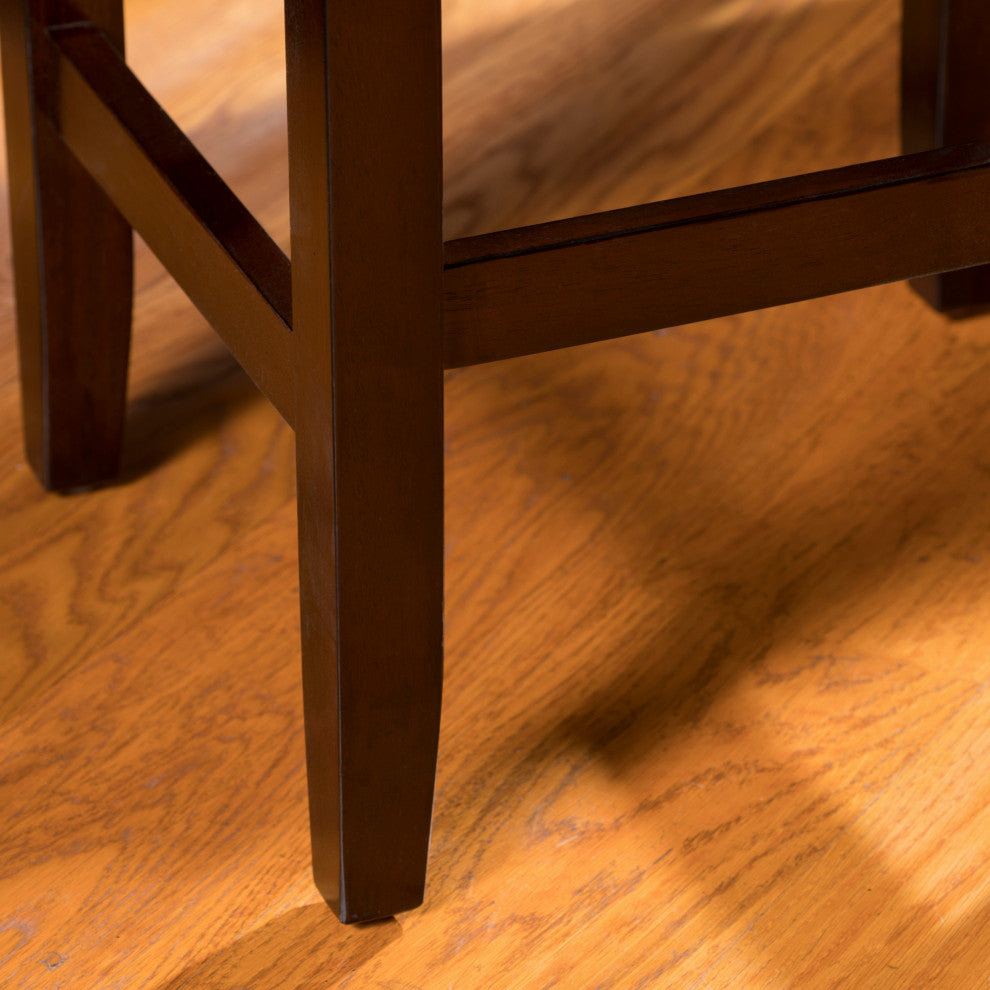 GDF Studio Duff Backless Leather Counter Stools, Set of 2, Hazelnut