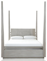 Modus Destination 5 PC Queen Poster Bed Set w Chest in Cotton Grey