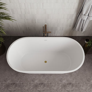 59" Streamline NDR-362-11-BGL Freestanding Tub, Tray, Drain in Brushed Gold
