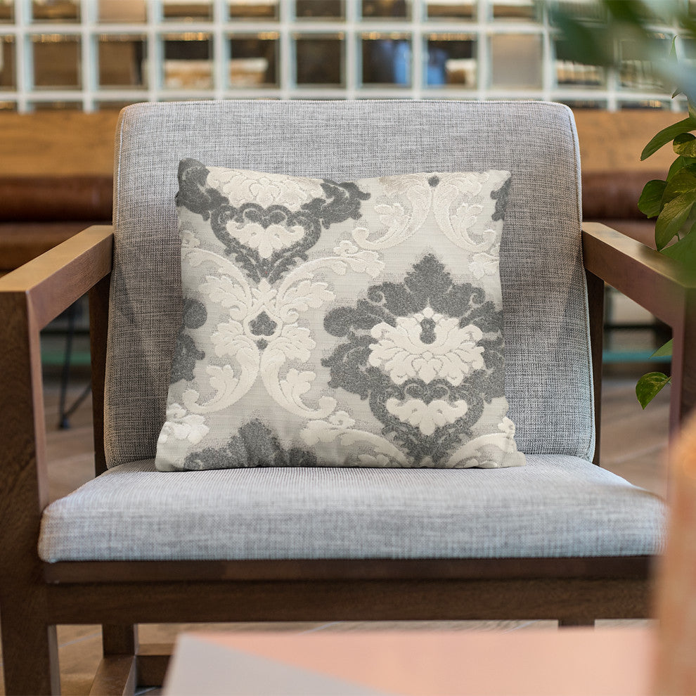 Leilani Fleurs Luxury Throw Pillow in Blue and Beige Tones, 16"x16"