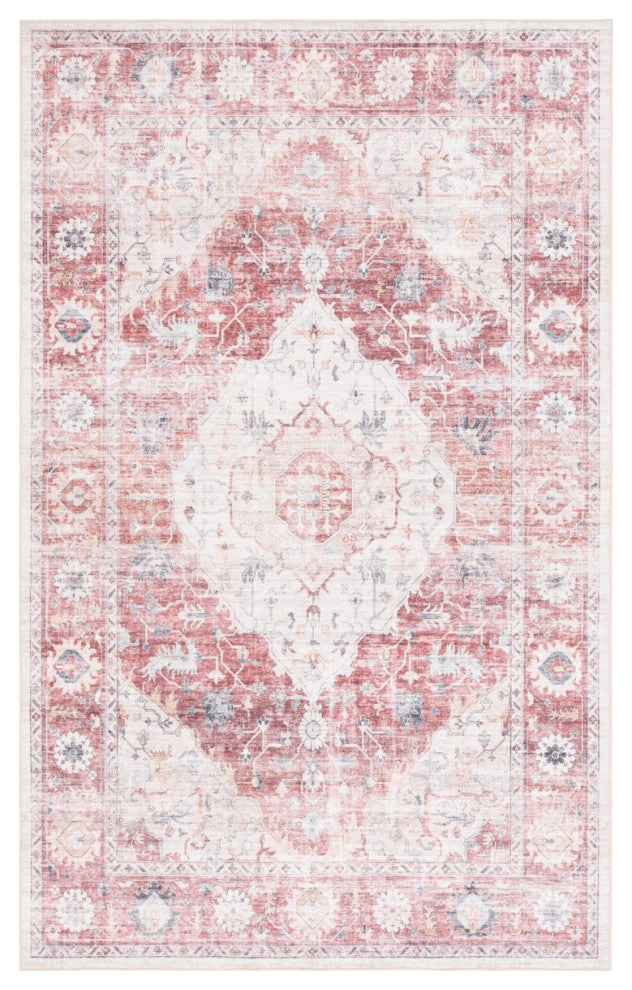 Safavieh Arizona Machine-Washable Collection ARZ517 Rug, Light Red/Beige, 5'x8'