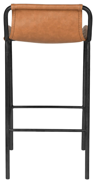 Dax Black Faux Leather Counter Stool, Cognac