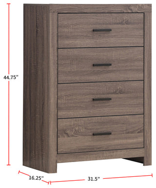 4 Drawers Wooden Chest, Barrel Oak