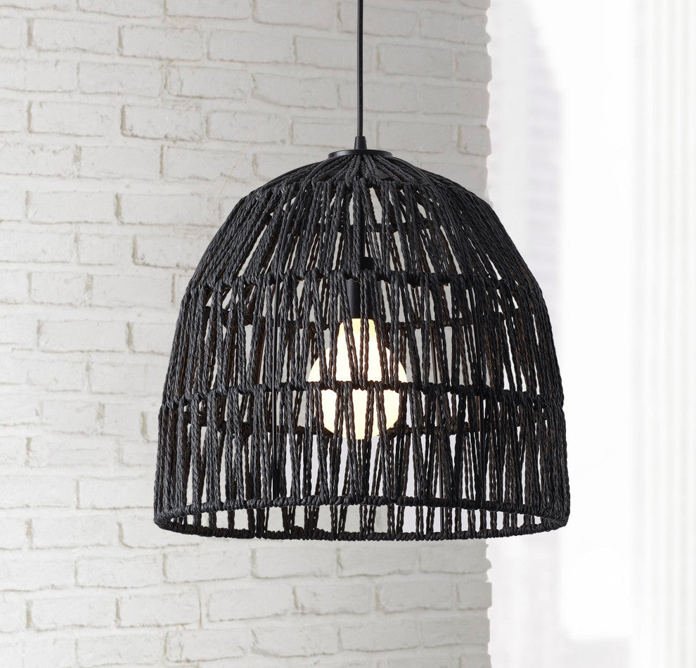 Bohemian Modern Woven Paper Rope/Iron Pendant Light