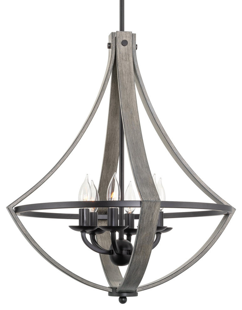 Kira Home Laguna 26" Rustic Foyer Chandelier, Wood Style Metal Frame, Accents