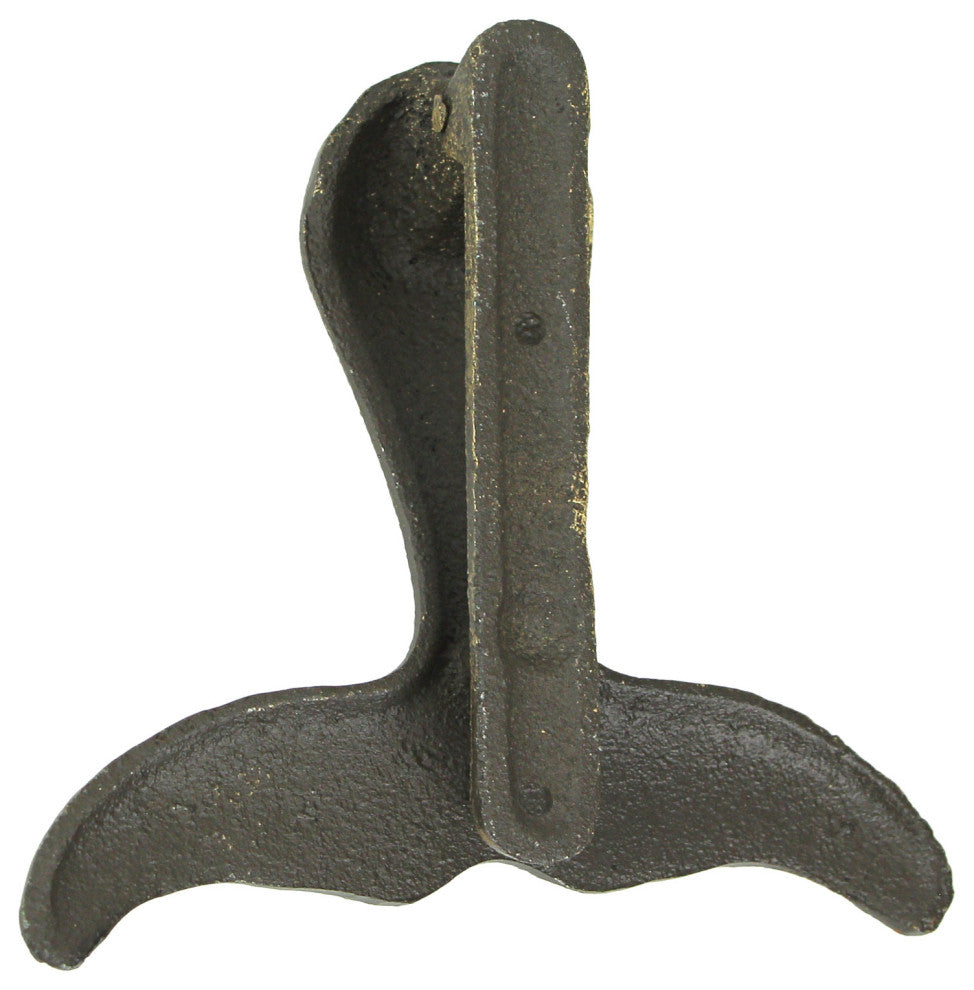 Cast Iron Whale Tail Door Knocker Bronze Decorative Coastal Accent Nautical