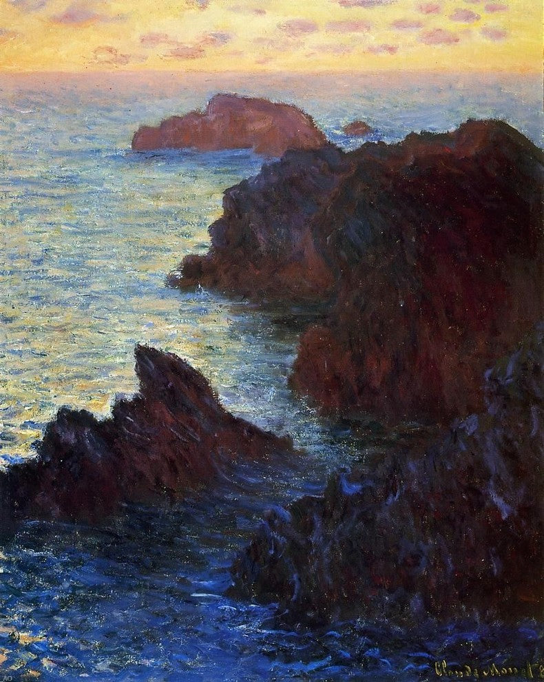 Claude Oscar Monet Rocky Point at Port-Goulphar Gallery Wrapped Canvas Print