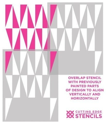 Geo Allover Wall Stencil Pattern, Reusable Stencils For Easy DIY Wall Decor
