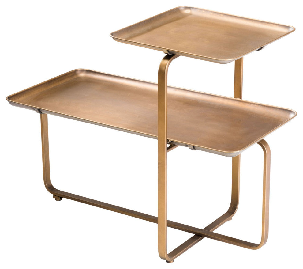 Coffee Table, Rectangular, Steel Metal, Gold, Lounge Cafe Lobby Hospitality