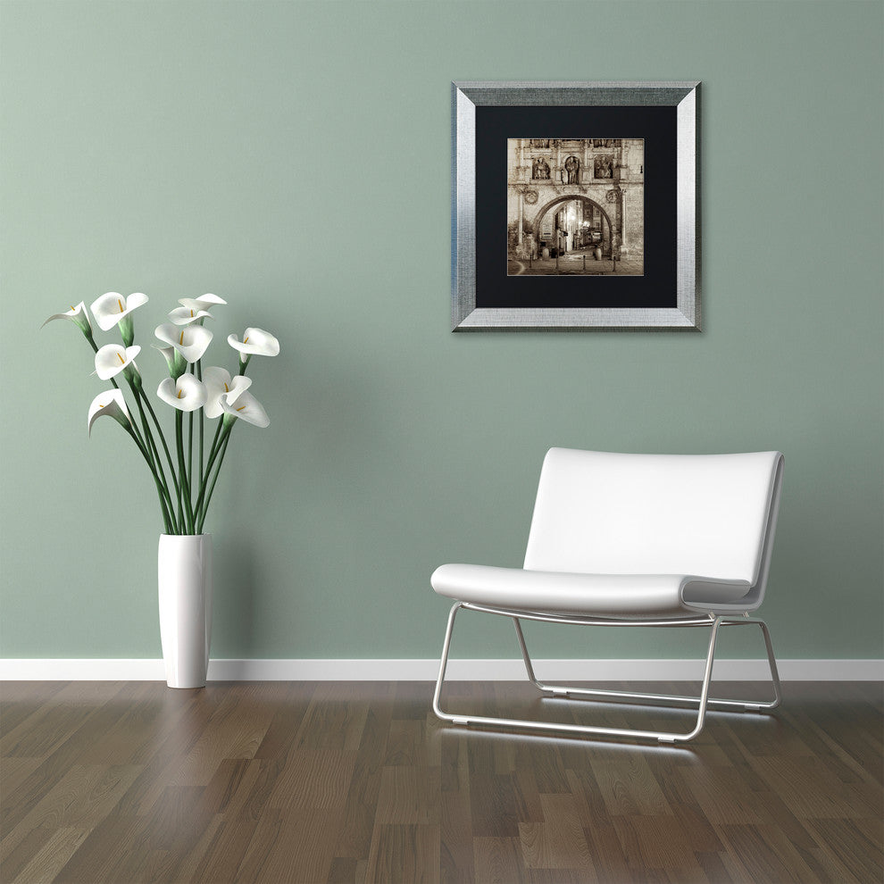 Alan Blaustein 'Burgos I' Art, Silver Frame, Black Mat, 11x11