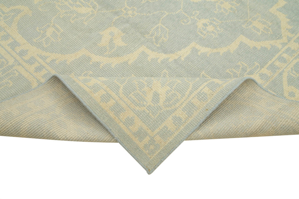 Rug N Carpet - Handmade Oriental 8' 10" x 11' 9" Wool Beige Oushak Rug