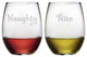 "Naughty" and "Nice" 2-Piece Stemless Wine Glass Set