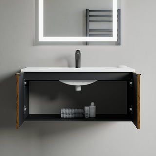 Pershing 36" Single Vanity Set, Walnut, Ceramic Basin