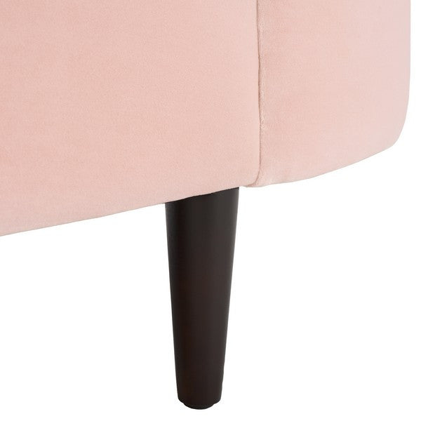 Safavieh Couture Frieda Velvet Tete A Tete Chair, Light Pink