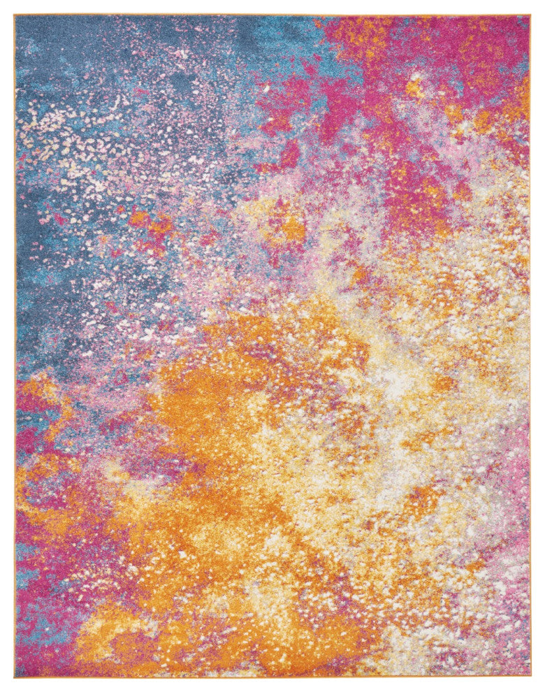 Abstract Sunshine Rug 8 x 10 Abstract Brights Sunburst Area Rug