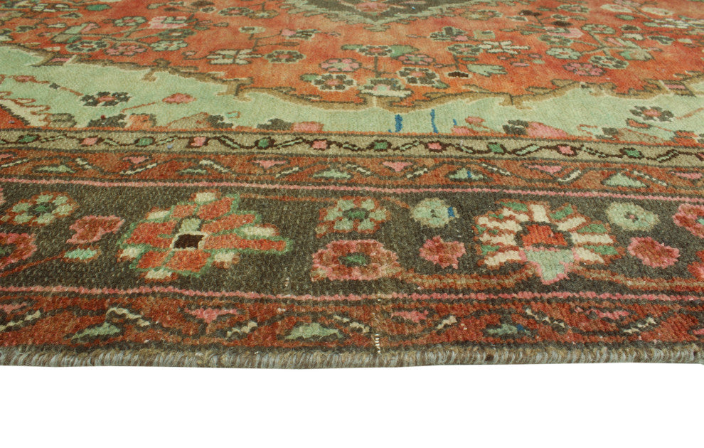 Fine Vintage Distressed Qasim Rust Rug
