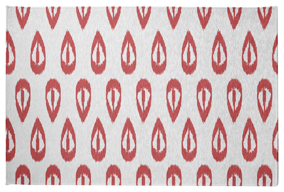 Ikat Tears Chenille Rug, Red, 2'x3'